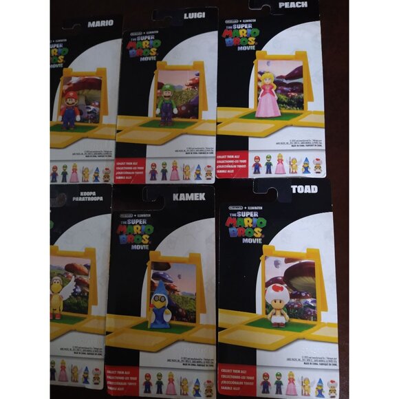 2023 Mario Jakk's 1" Figure Complete Set of 6 Super Mario Brothers Movie New - Picture 6 of 6